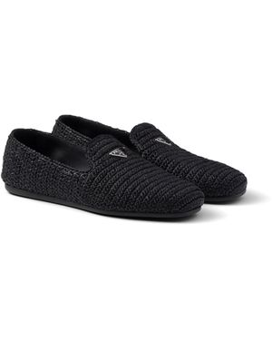 Prada Zapatos Sin Cordones De Croché - Negro