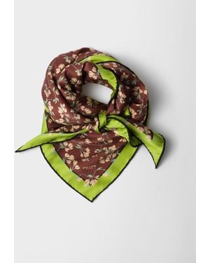 Prada Printed Silk Twill Scarf - White