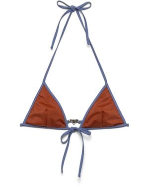 Prada Top De Bikini De Punto, Mujer, Talla - Blanco