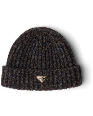 Prada Gorro De Lana Y Cachemir Mouliné, Mujer, Talla - Negro
