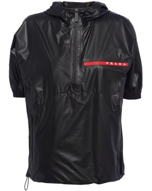 Prada Chaqueta De Manga Corta De Re-Nylon Ligero - Negro