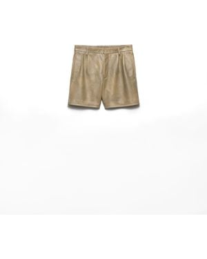 Prada Bermudas En Napa - Neutro