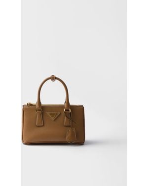 Prada Mini Sac En Cuir Saffiano Galleria - Blanc