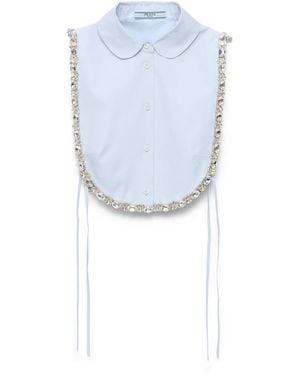 Prada Embroidered Poplin Tie Vest, Mujer, Talla - Azul
