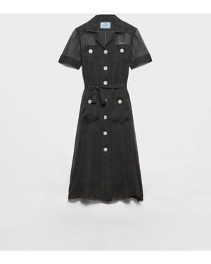 Prada Polka-Dot Shirt Dress - Black
