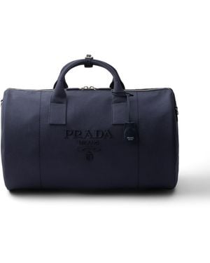 Prada Bolsa De Viaje De Lona - Azul