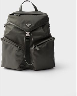 Prada Re-Nylon And Leather Backpack - Black