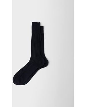 Prada Cotton Mid-Calf Socks, Size 10 - Black