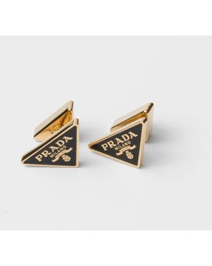 Prada Enameled Metal Earrings - White