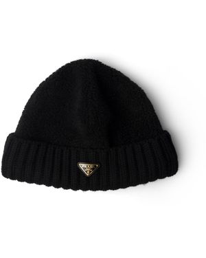 Prada Gorro De Felpa Y Lana, Mujer, Talla - Negro