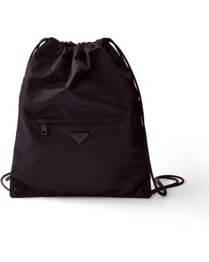 Prada Mochila Con Cordón De Re-Nylon - Negro