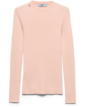Prada Jersey De Lana Con Cuello Redondo, Mujer, Talla - Rosa