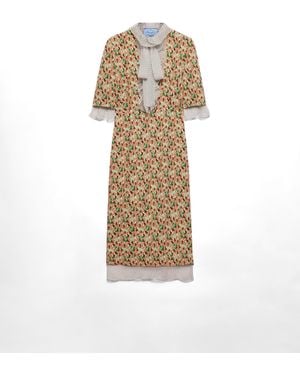 Prada Vestido De Georgette Estampado - Multicolor