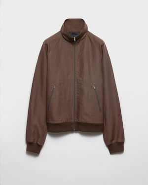 Prada Jacke Aus Leinen - Braun