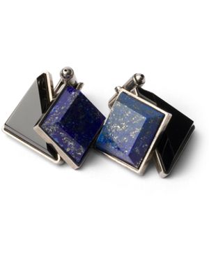 Prada Gemelos De Metal Y Piedra Semipreciosa, Hombre - Azul