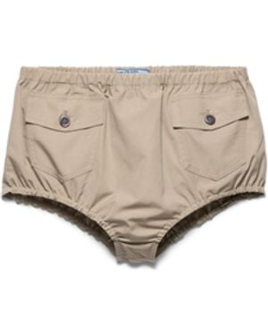 Prada Pantalones Cortos De Popelín, Mujer, Talla - Blanco