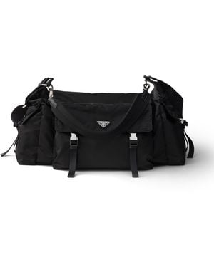 Prada Bolsa De Viaje Explore De Re-Nylon Y Piel - Negro