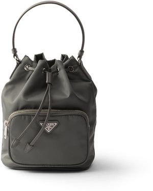 Prada Bolso Saco Duet De Re-Nylon, Mujer - Negro