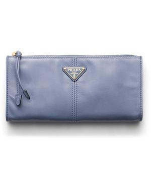 Prada Pouch De Piel, Mujer - Azul