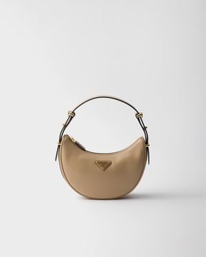 Prada Petit Sac Porté Épaule Arqué En Cuir - Métallisé