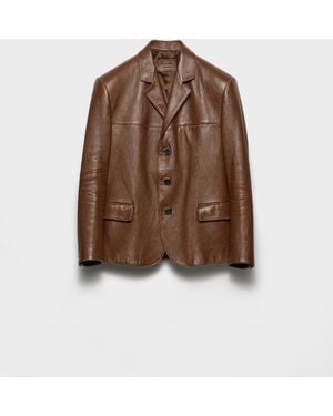 Prada Nappa Leather Jacket - Brown