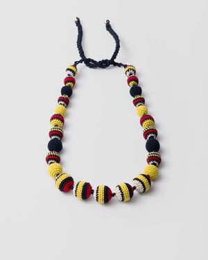 Prada Crochet Necklace - White