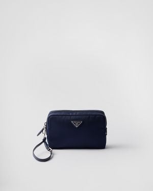 Prada Kleine Pouch Aus Re-Nylon - Blau