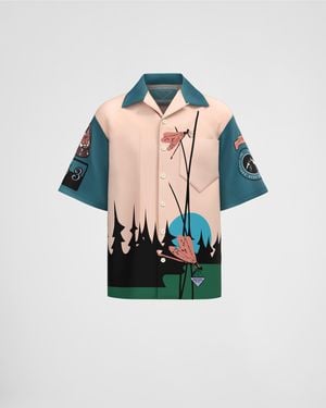 Prada Timecapsule Printed Cotton Shirt - Blue