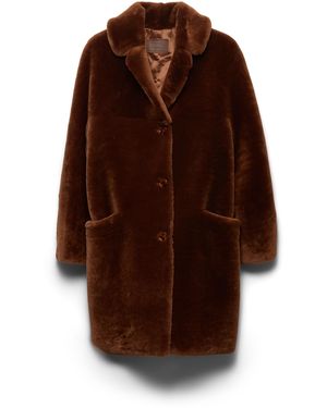 Prada Abrigo De Borreguillo, Mujer, Talla - Marrón