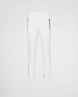 Prada Tapered-Hose Mit Logo-Print - Weiß