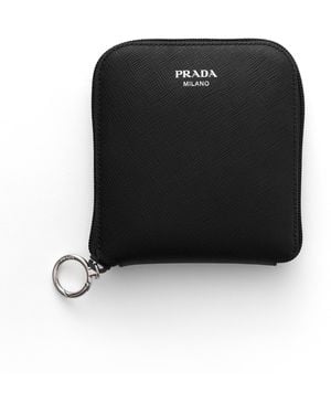 Prada Colgante De Piel Saffiano Con Bolsa Tote De Re-Nylon, Mujer - Negro