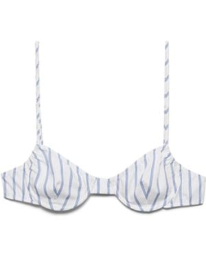Prada Sujetador De Popelín A Rayas, Mujer, Talla - Blanco