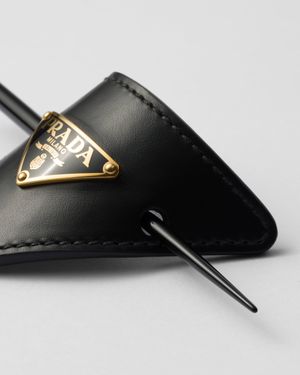 Prada Calf Hair And Leather Keyring in Black | Lyst