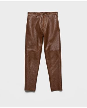 Prada Nappa Leather Trousers - Brown