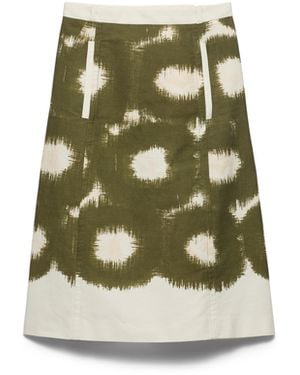 Prada Falda De Lona Estampada, Mujer, Talla - Verde