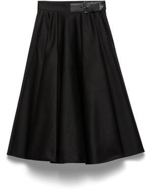 Prada Falda Midi Chino Circle - Negro