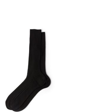 Prada Calcetines De Algodón Hasta Media Pantorrilla, Hombre, Talla 10 - Negro