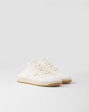 Prada Mules Sneakers En Cuir Nappa - Blanc