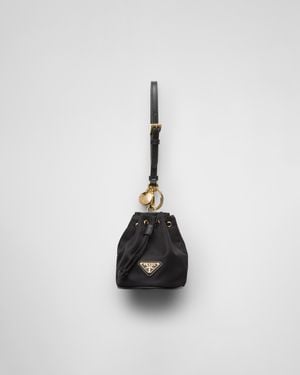 Prada Charm De Sac Mini Icon En Re-Nylon - Blanc
