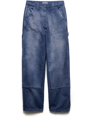 Prada Pantalones Cargo De Lona, Mujer, Talla - Azul