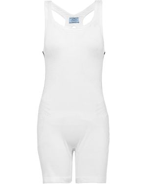 Prada Soft Rec Polyester Jumpsuit - White