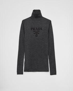 Prada Superfine Wool Turtleneck Jumper - Black