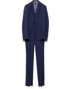 Prada Traje De Lana Y Mohair De Cruzado Simple, Hombre, Talla - Azul