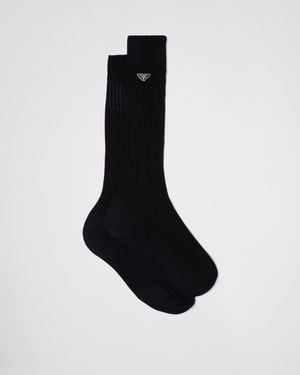 Prada Socken Aus Baumwolle - Schwarz