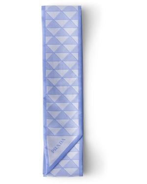 Prada Corbata De Seda Jacquard, Mujer - Azul