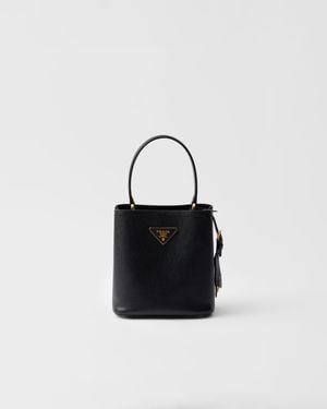 Prada Panier Mini Saffiano Leather Bag - Black