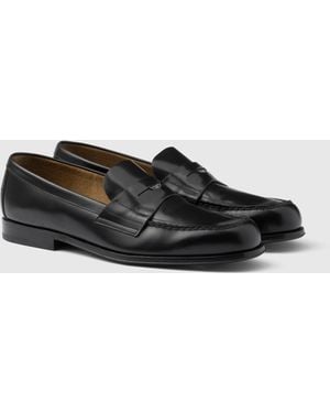 Prada Loafer Aus Gebürstetem Leder - Schwarz