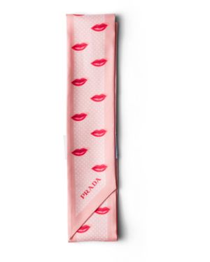 Prada Pañuelo Fino En Sarga De Seda Estampada, Mujer - Blanco