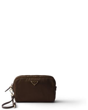 Prada Pouch Pequeño De Re-Nylon, Mujer - Marrón