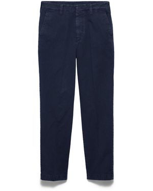 Prada Pantalones De Algodón Teñidos En Prenda, Hombre, Talla - Azul